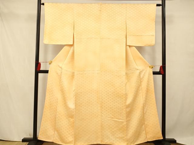 平和屋着物■上質な小紋　青海波地紋　蜂蜜色　暈し染め　正絹　逸品　AAAY7220fw