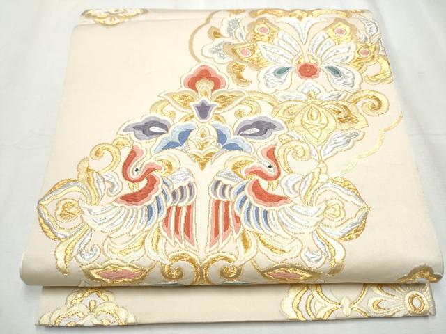 Rakuten - 平和屋着物●六通柄袋帯　花鳥唐草文　金銀糸　正絹　逸品　CABC5514hy