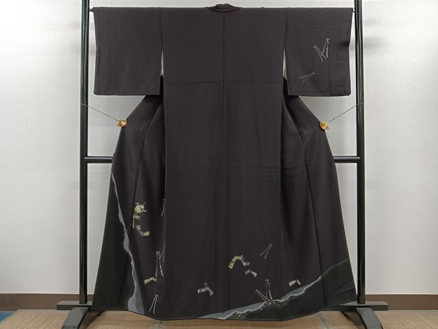 平和屋着物■訪問着 草花文 簪 金彩 正絹 逸品 CAAR6339kb