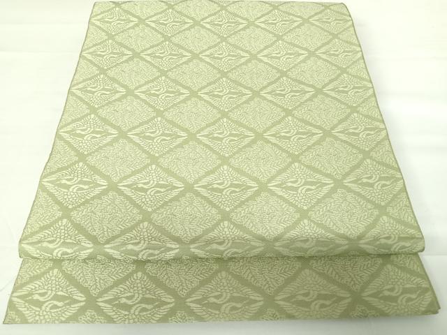 平和屋着物◎六通柄　本袋帯　双鶴文　正絹　逸品　AABC2414yx