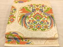 平和屋着物◎六通柄袋帯 唐織 向かい鳳凰花文 金糸 正絹 逸品 BAAT1490gt