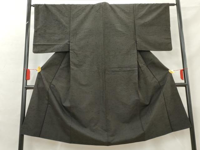 平和屋着物■男性　紬　色無地　黒紅色　正絹　逸品　AABC9568cs