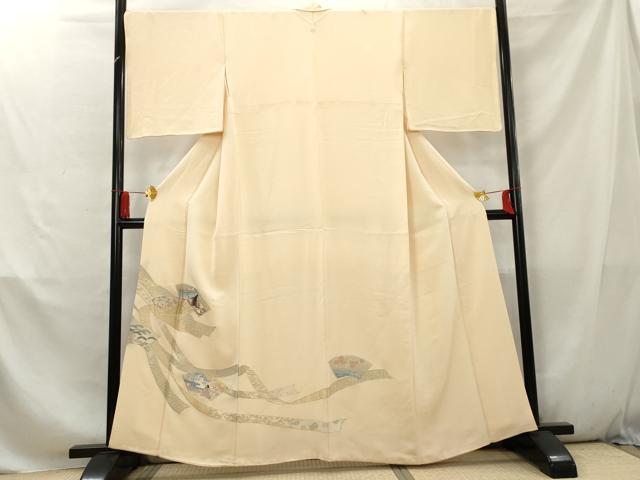 平和屋着物■豪華色留袖　寿光織　地紙女人花文　金糸　正絹　逸品　AABC9566cs