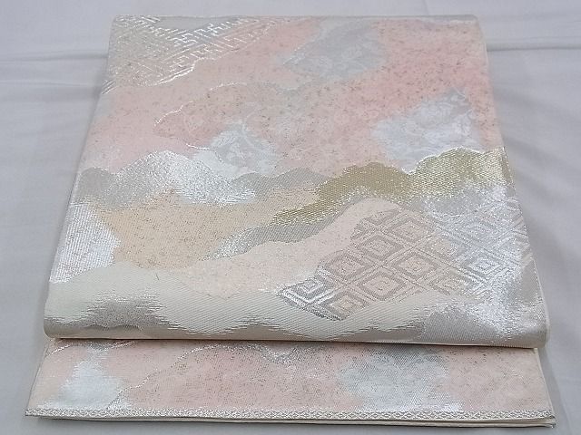 平和屋着物◎西陣　六通柄袋帯　唐織　道長文様　金銀糸　逸品　BAAD9907ph