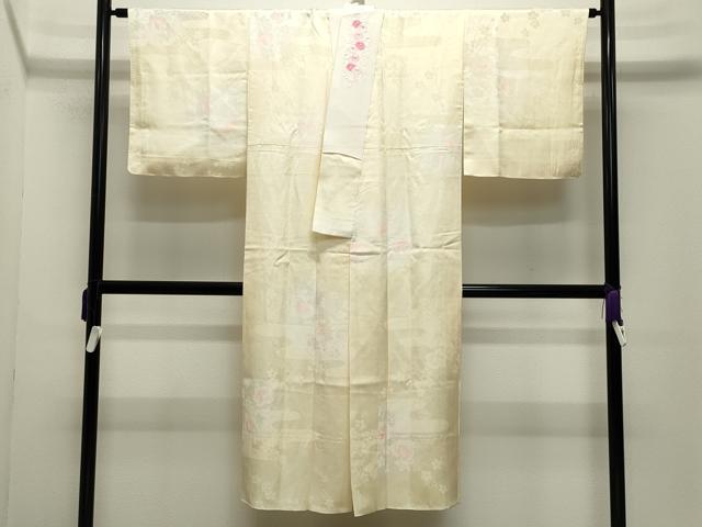 平和屋着物●長襦袢　袷　エ霞花地紋　暈し染め　半衿刺繍　正絹　逸品　CABD8869gh