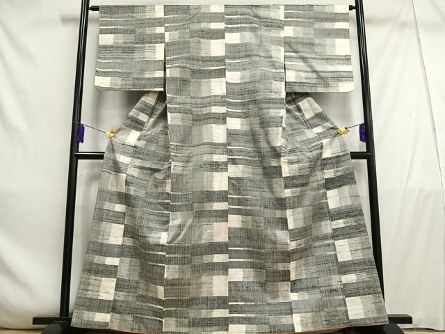 平和屋着物■上質な紬 横段文 正絹 逸品 AABD9059oa