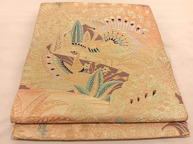 平和屋着物◎六通柄　京袋帯　孔雀　金銀糸　正絹　逸品　BAAU1950hv