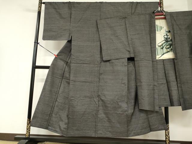 平和屋着物■男性 本場大島 アンサンブル 長羽織 亀甲柄 正絹 逸品 DAAP9067ma