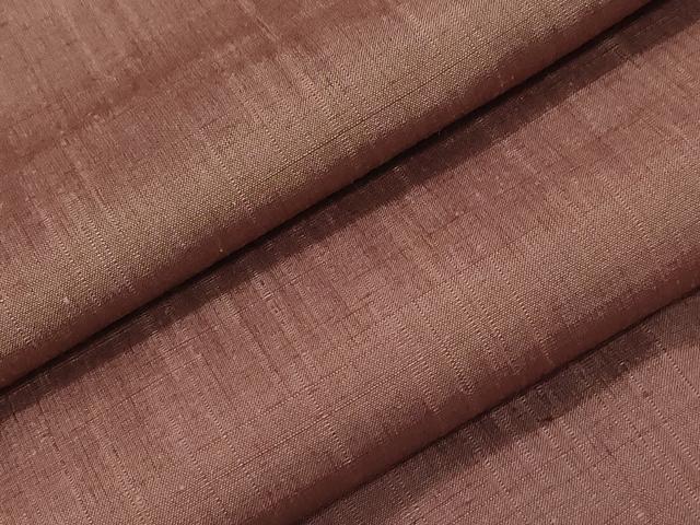 平和屋着物●上質な紬　色無地　紅檜皮色　正絹　逸品　CAAT0544dy