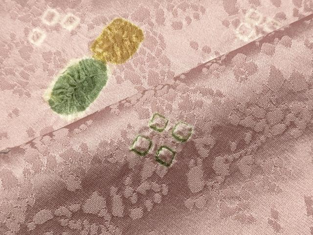 Full-Length Under-Kimono - 平和屋着物■上質な小紋　絞り　あられ文　正絹　逸品　CABG5609oy