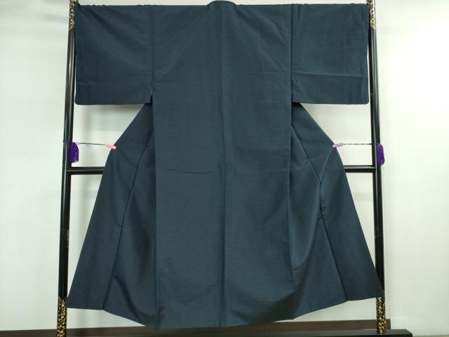 平和屋着物■男性 紬 濃藍色 正絹 逸品 DAAO0767xg