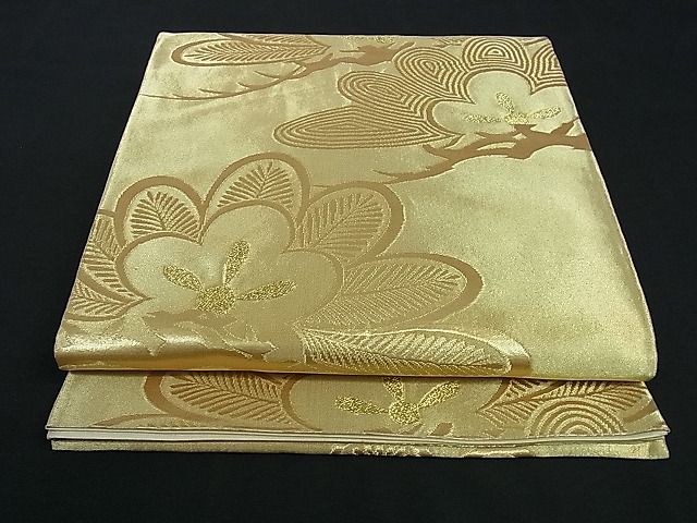 平和屋着物■六通柄袋帯　松　金糸　ev1138