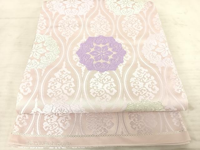 平和屋着物◎六通柄袋帯　唐織　雲立通牡丹紋　正絹　逸品　AAAW8967yx