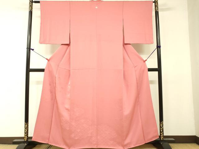 平和屋着物■豪華色留袖 青海波地紋 甚三紅色 正絹 逸品 DAAT8559zy