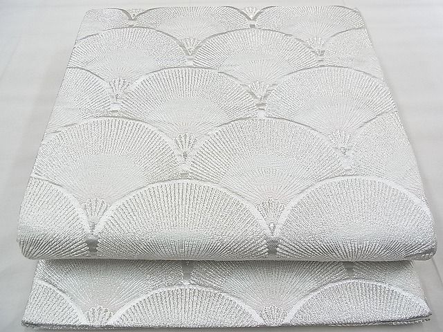 平和屋着物◎六通柄袋帯　唐織　松葉青海波　銀糸　逸品　BAAG4488th
