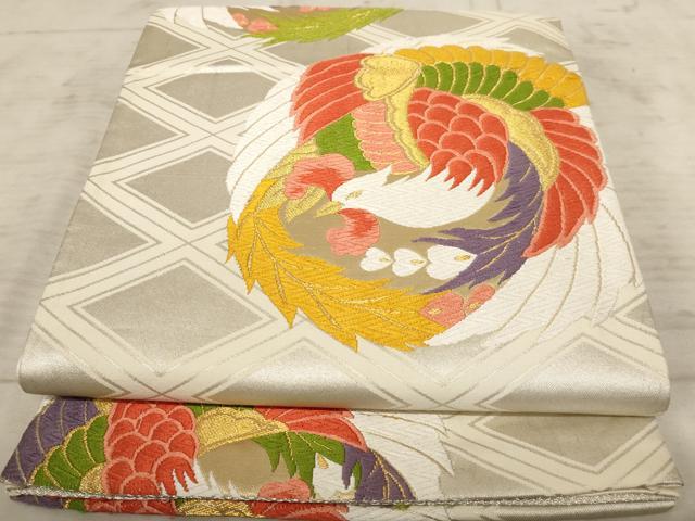 平和屋着物◎六通柄袋帯　唐織　鳳凰文　金糸　正絹　逸品　AAAX7845dt