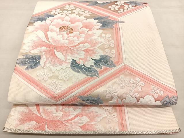 Other - 平和屋着物◎六通柄袋帯　唐織　たけうちオリジナル　亀甲花文　金銀糸　正絹　逸品　BAAX1178qw