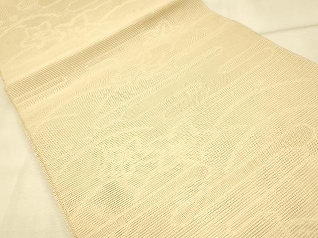平和屋着物＊夏物　八寸名古屋帯　草葉文　肌色　正絹　逸品　DAAS2688cm