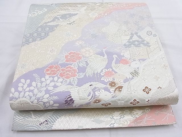 平和屋着物◎六通柄袋帯　唐織　飛鶴道長御所解文　金銀糸　逸品　BAAG3263xa