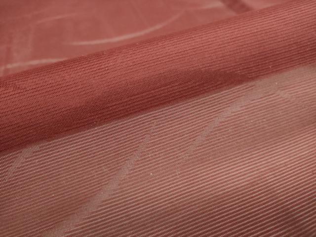 平和屋着物＊夏物　色無地　絽　芝文紗　葡萄茶色　洗える着物　DAAS1296ud