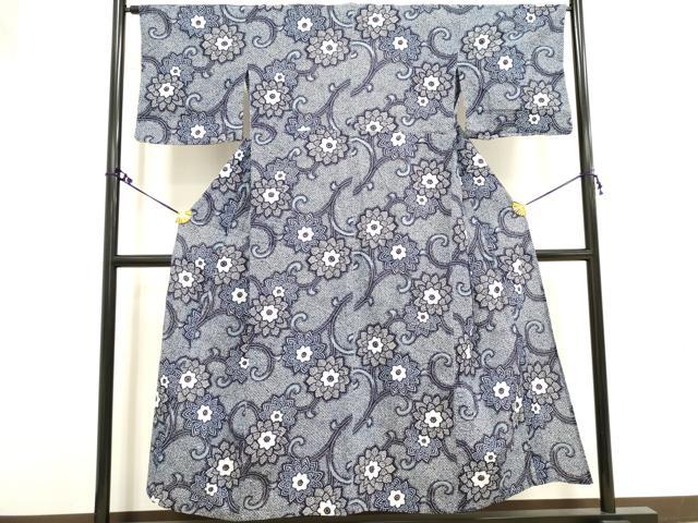 平和屋着物∴夏物　浴衣　花唐草文　綿　逸品　DAAV7313cd