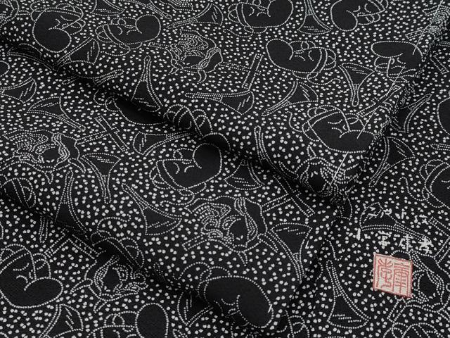 平和屋本店■極上　人間国宝　小宮康孝　江戸小紋　般若　黒地　鈴乃屋扱い　逸品　未使用　CYAA1301s5