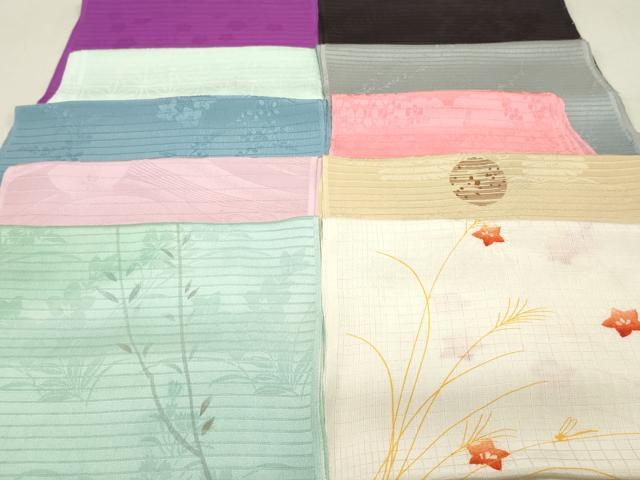 ■■■　商品詳細　■■■ ※こちらのお品はまとめての出品となりますので、 汚れ・サイズ等の詳細は記載しておりません。 ご理解の上でのご入札をお願い致します。 大変上質な逸品になります。 お安く出品致しますので、是非この機会にいかがでしょうか？ ■■■　注意事項　■■■ ■モニター発色の具合により色合いが異なる場合がございます。 ■寸法は多少の誤差が生じる場合がございますのでご了承ください。 ■縫込みの長さが左右非対称の場合は短い部分を記載しております。 左右非対称であってもご返品・お値引き等の保証は出来かねますので、ご了承の上ご購入をお願い致します。 ■シミ等のチェックには注意を払っておりますが、見落としがある場合もございますし、個人の見解も様々ですので神経質な方のご購入はお控えください。 ■箪笥に入っておりました着物や帯なので畳みシワや匂いがあるものもございます。 ■お休みは基本的に土日祝となりますが、その他臨時でお休みする場合がございますのでご了承ください。 ■商品の発送は平日のみの発送となります。 ■夜間と土曜、日曜日はお問い合わせの回答が遅れる場合がございます。 ■当店では、お直し、紋入れ、お手入れ等は承っておりません。 ■生地の状態（ヤケ、経年劣化等）によってはサイズ直しが出来ない場合がございます。 その点もどうかご了承のうえ、ご購入をお願いいたします。 ■弊社で取り扱う商品は一点ものにつき、時期や在庫状況に応じて金額が変更となる場合がございます。 ■検針は行っておりません。予めご了承いただきますようお願いいたします。 ■【洗える着物】と記載のある商品におきましては、商品お届け後に洗濯を行ってしまってからのご返品にはご対応しかねます。 念の為、専門店でのお手入れをお願いいたします。 ■着物のサイズ目安は下記を参考ください↓ ＜女性着物＞　お端折り次第で＋5?　−10?が着用可能サイズ 　例）身丈170?の場合、身長160?〜175? ＜男性着物＞　身丈＋約25?〜27?程が適応身長 　例）身丈155?の場合、身長180〜182?