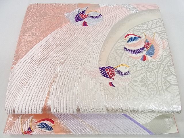 平和屋着物■六通柄袋帯　唐織　鴛鴦籬文　金銀糸　逸品　mz2852