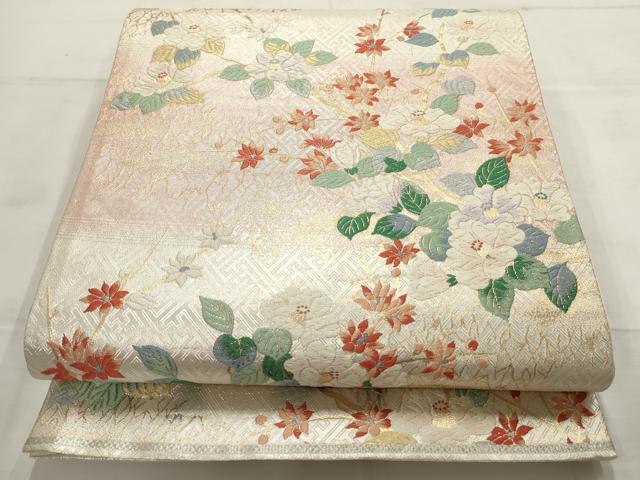 Rakuten - 平和屋着物▼六通柄袋帯　唐織　草花文　金銀糸　正絹　逸品　AABD2749wj