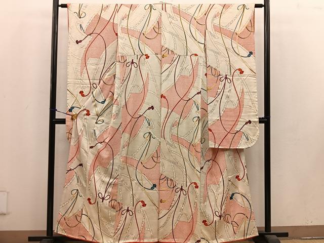 平和屋着物■豪華振袖 結び紐文 金彩 正絹 逸品 BAAV0541mz