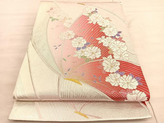 Rakuten - 平和屋着物◎六通柄袋帯　唐織　花蝶文　金銀糸　正絹　逸品　BAAV5939hv