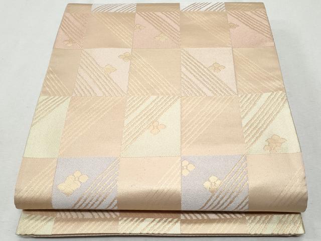 平和屋着物◎六通柄袋帯　市松花文　CABA2428fb