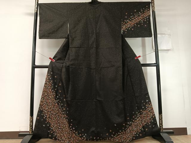 平和屋着物●本場染大島紬　訪問着　総刺繍　萩　金彩　正絹　逸品　CABD8204vp