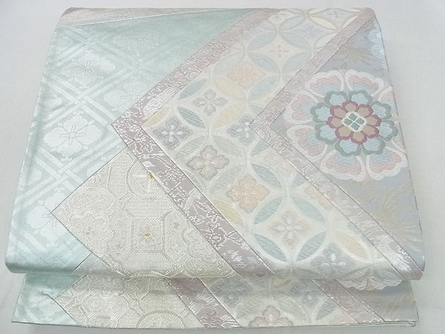 平和屋着物■六通柄袋帯　切嵌　吉祥花文　金銀糸　逸品　mz2870