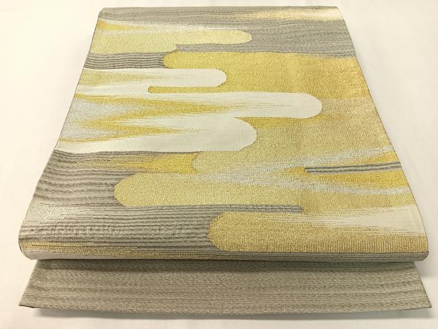 平和屋着物▼太鼓柄袋帯 綴れ 霞文 金銀糸 正絹 逸品 CAAY7014vp