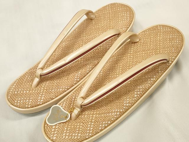 平和屋着物▽和装小物　和装草履　スリーシーズン　春夏秋　パナマ草履　おき宗　逸品　未使用　DABA7390zzz