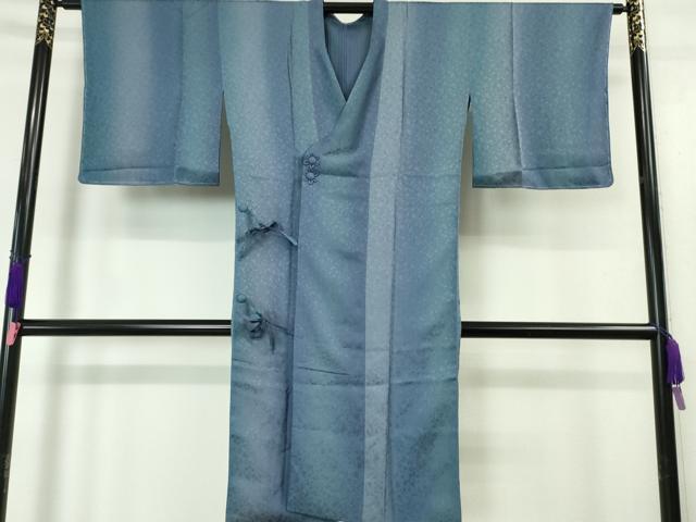 平和屋本店■極上 道行コート ロング丈 霞地紋 縞 暈し染め 逸品 未使用 DZAA5931kh5