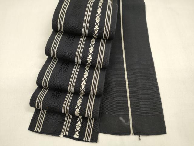Obi - 平和屋着物●男性　本場筑前博多織　角帯　献上　証紙付き　正絹　逸品　DABA0401cm