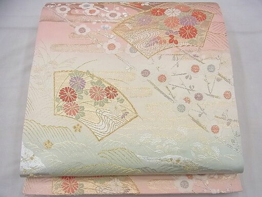 平和屋着物◎六通柄袋帯 唐織 地紙草花文 金銀糸 逸品 BAAF5836fk 平和屋着物◎六通柄袋帯 唐織 地紙草花文 金銀糸 逸品 BAAF5836fk