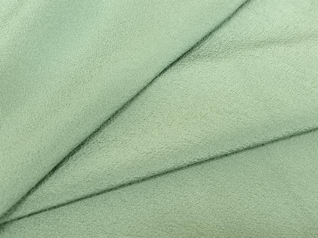 平和屋着物▽上質な色無地 単衣 錆青磁色 正絹 逸品 AABE0207jh