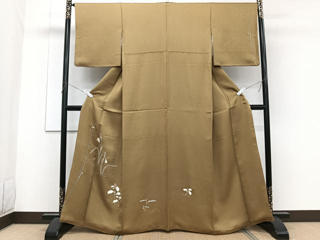 乐天商城 - 平和屋着物■訪問着　駒刺繍　流水草花文　金彩　正絹　逸品　CABF8237xi