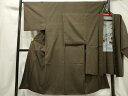 平和屋着物■男性 紬 アンサンブル 格子 正絹 逸品 DAAT7838ob