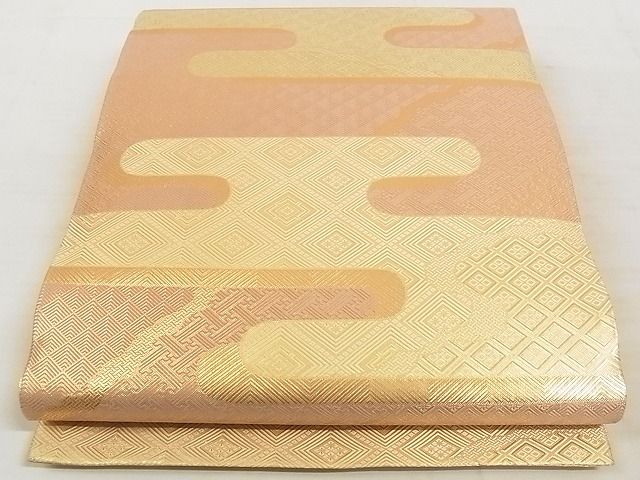 平和屋着物◎佐賀錦　六通柄袋帯　絵霞文　金糸　正絹　逸品　AAAJ2895Ajz