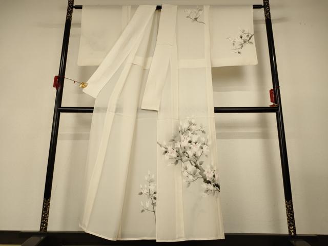 平和屋の平和屋着物＊夏物 訪問着 絽 手描き 枝花文 正絹 逸品 AABG3894jd｜アングル2