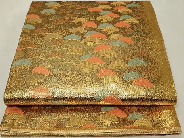 平和屋着物◎工芸佐賀錦　六通柄袋帯　松づくし　金糸　正絹　逸品　CAAZ7763in