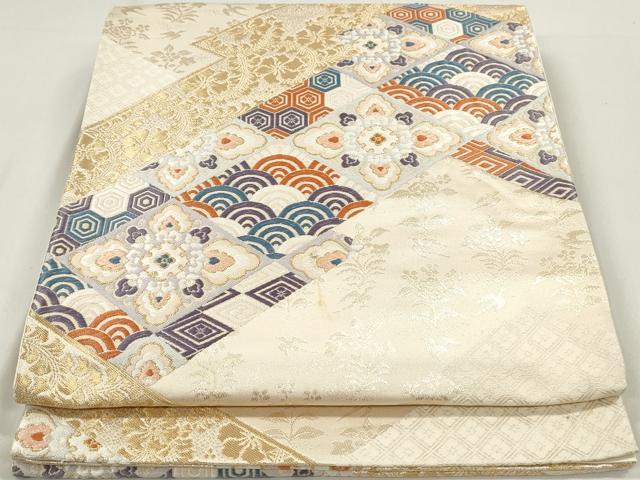 平和屋着物◎六通柄袋帯　唐織　吉祥花文　金糸　正絹　逸品　DAAP2340qa