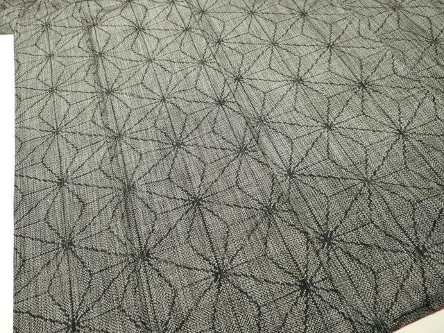 Rakuten - 平和屋着物●上質な紬　麻の葉文様　正絹　逸品　DAAR4338tw