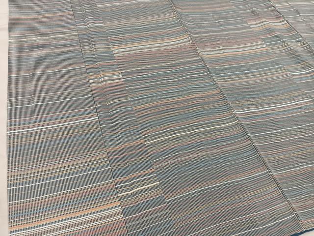 平和屋着物■上質な小紋　横段文　正絹　逸品　BAAU5963mz(4)