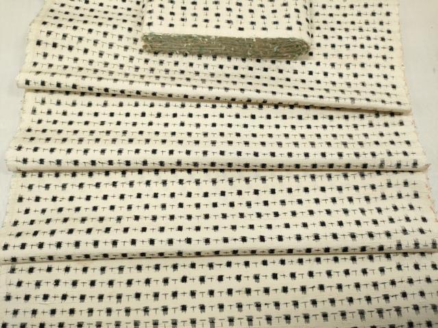 平和屋着物▼紬　解き反物　着尺　絣文様　逸品　DABC7042we