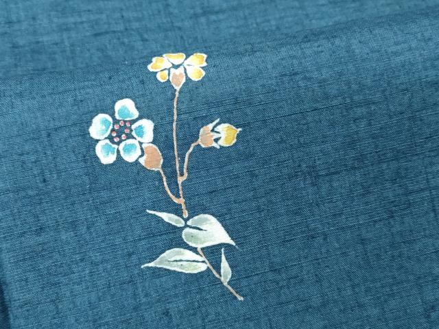 平和屋着物■上質な小紋　紬地　枝花文　正絹　逸品　DABF6488zy